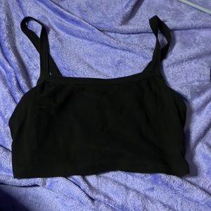 simple black crop top